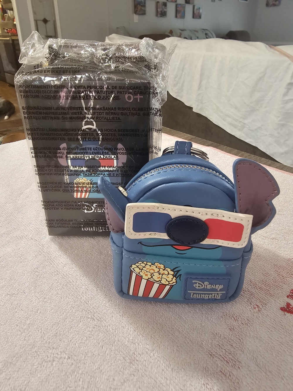 Loungefly Blue Stitch 3D Mini Backpack Coin Purse with Red & Blue 3D Glasses